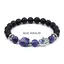 Bratara Feng Shui pe elastic cu Hamsa si ochi protector, onix negru mat si piramida din sodalit, 19cm