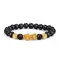 Bratara Feng Shui pe elastic cu Pi Yao, mantre tibetane si onix, 19cm