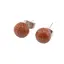 Cercei cu surub goldstone maro semisfere 8mm