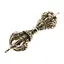 Amuleta Feng Shui Dubla Dorje din metal nuanta bronz, 10cm, Alege culoarea: Bronz