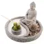 Decoratiune Gradina Zen in miniatura, Suport cu Buddha, lumanare si accesorii