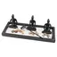 Decoratiune Gradina Zen in miniatura, Suport trei statuete in mediatie si accesorii