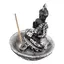 Decoratiune Suport betisoare parfumate cu Buddha, argintiu
