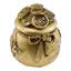 Statueta Feng Shui din rasina cu Vasul Prosperitatii cu monede si funda, 6,4cm