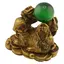 Statueta Feng Shui din rasina cu Iepure cu Broaste Raioase pe monede si pepite, 6cm