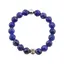Inel pe elastic cu lapis lazuli si argint 925, sfere fatetate 2-3mm