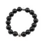 Inel pe elastic cu turmalina neagra si argint 925, sfere 3mm