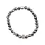 Inel pe elastic cu hematit si argint 925, sfere fatetate 2mm