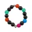 Inel pe elastic cu mix agate, carneol si argint 925, sfere 3mm