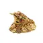 Statueta Feng Shui Broasca raioasa din rasina aurie cu pepita si mantra prosperitatii, 5,5cm