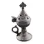 Vas pentru ardere tamaie si ierburi, metal argintiu, 15cm