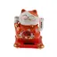 Pisica norocoasa Maneki Neko rosie pe suport solar, 10cm
