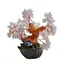 Copac in ghiveci cu 8 ramuri din cristal natural Cuart roz, 12cm