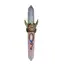 Bagheta din cristal natural Cuart roz si Fluorit cu soare auriu, 21,5cm