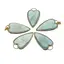 Pandantiv inima cu montura aurie Fluorit verde, 45mm