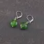 Cercei cu agatatoare cuart verde, banut fatetat de 12mm si sfera de 4mm
