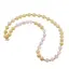 Colier cristale naturale Cuart roz si Jad galben sfere 8mm si metal auriu