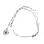 Colier dublu model ochiul protector si Hamsa, metal argintiu, 43cm