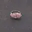 Inel reglabil cu cristal sintetic brut Cuart cherry druzy, 23-25mm