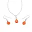 Set Cercei cu agatatoare si pandantiv Carneol briolete si Argint 925, 11-13mm