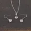 Set Cercei cu agatatoare si pandantiv Cuart roz briolete si Argint 925, 9-10mm