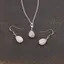 Set Cercei cu agatatoare si pandantiv Opal roz briolete si Argint 925, 14-16mm