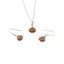 Set Cercei cu agatatoare si pandantiv Piatra Lunii maro briolete si Argint 925, 9-11mm