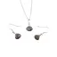 Set Cercei cu agatatoare si pandantiv Piatra lunii neagra briolete si Argint 925, 8-10mm