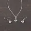 Set Cercei cu agatatoare si pandantiv Prehnit briolete si Argint 925, 7-8mm