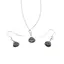 Set Cercei cu agatatoare si pandantive Piatra Lunii neagra briolete si Argint 925, 7-8mm