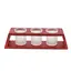 Decoratiune Suport ardere trei lumanari parfumate, rosu 25,5cm x 7cm
