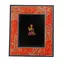 Tablou cu Buddha din rasina si rama de lemn rosie, 28cm x 24cm