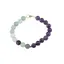 Bratara Fluorit si Ametist sfere 8mm cu bumb auriu