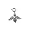 Breloc Ingeras cu pietre semipretioase Obsidian fulg de nea, 4-6mm