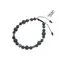 Bratara din cristale naturale Onix mat cu elemente din Argint 925 pe nod culisant, 6-8mm