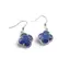 Cercei cu agatatoare Lapis Lazuli trifoi cu montura argintie, 18mm