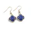 Cercei cu agatatoare Lapis Lazuli trifoi cu montura aurie, 18mm