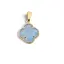 Pandantiv Agat bleu trifoi cu montura aurie, 18mm