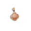 Pandantiv Calcit orange trifoi cu montura aurie, 18mm