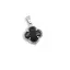 Pandantiv Obsidian trifoi cu montura argintie, 18mm
