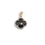Pandantiv Obsidian trifoi cu montura aurie, 18mm