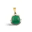 Pandantiv Onix verde patrat cu montura aurie, 15mm