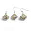 Set Cercei cu agatatoare si Pandantiv Agat dendritic trifoi cu montura argintie, 18mm