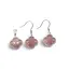 Set Cercei cu agatatoare si Pandantiv Aventurin rosu trifoi cu montura argintie, 18mm