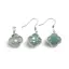 Set Cercei cu agatatoare si Pandantiv Aventurin trifoi cu montura argintie, 18mm