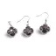 Set Cercei cu agatatoare si Pandantiv Rodonit trifoi cu montura argintie, 18mm