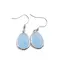 Cercei cu agatatoare Agat bleu oval cu montura argintie, 20mm
