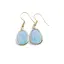 Cercei cu agatatoare Agat bleu oval cu montura aurie, 20mm