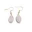 Cercei cu agatatoare Ametist lavanda oval ascutit cu montura aurie, 22mm