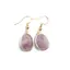 Cercei cu agatatoare Ametist oval cu montura aurie, 20mm